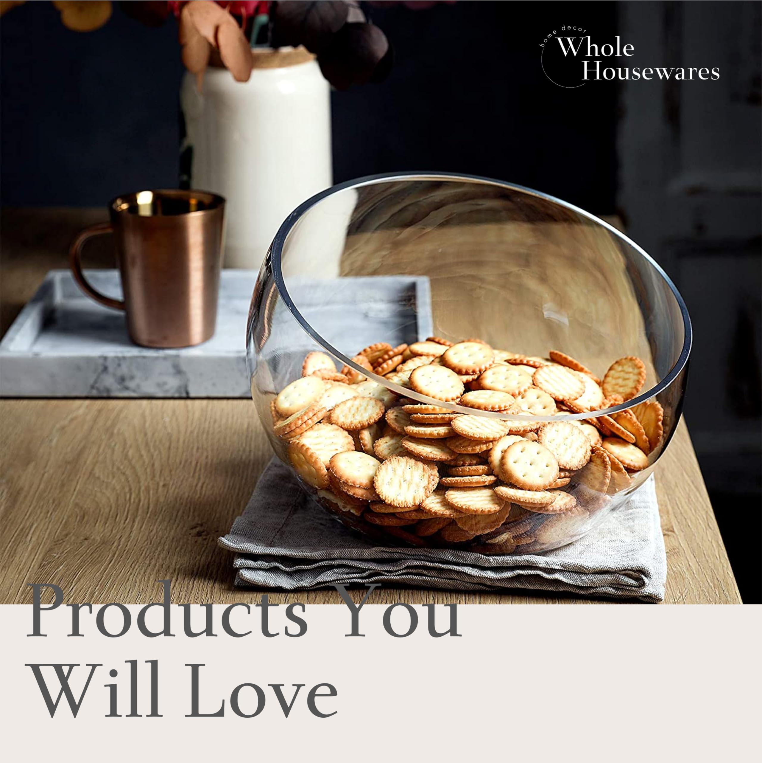 Amazon.co.jp: Whole Housewares ガラススラントカットボウル ガラス
